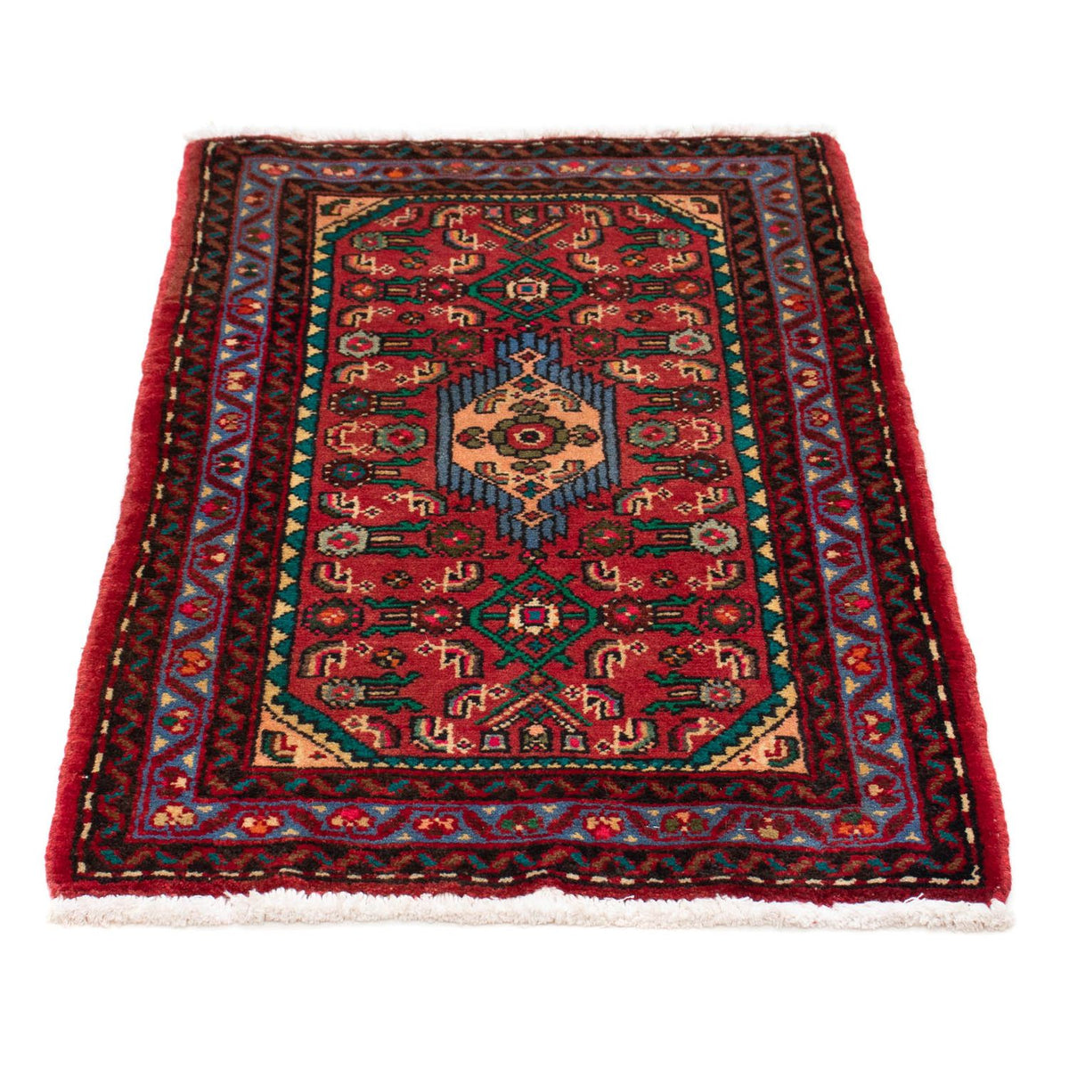Tapis persan - Nomadic - 92 x 61 cm - rouge foncé