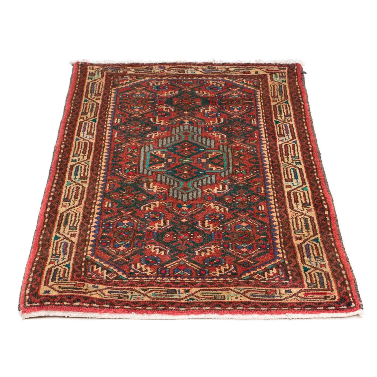 Tapis persan - Nomadic - 96 x 63 cm - rouge foncé