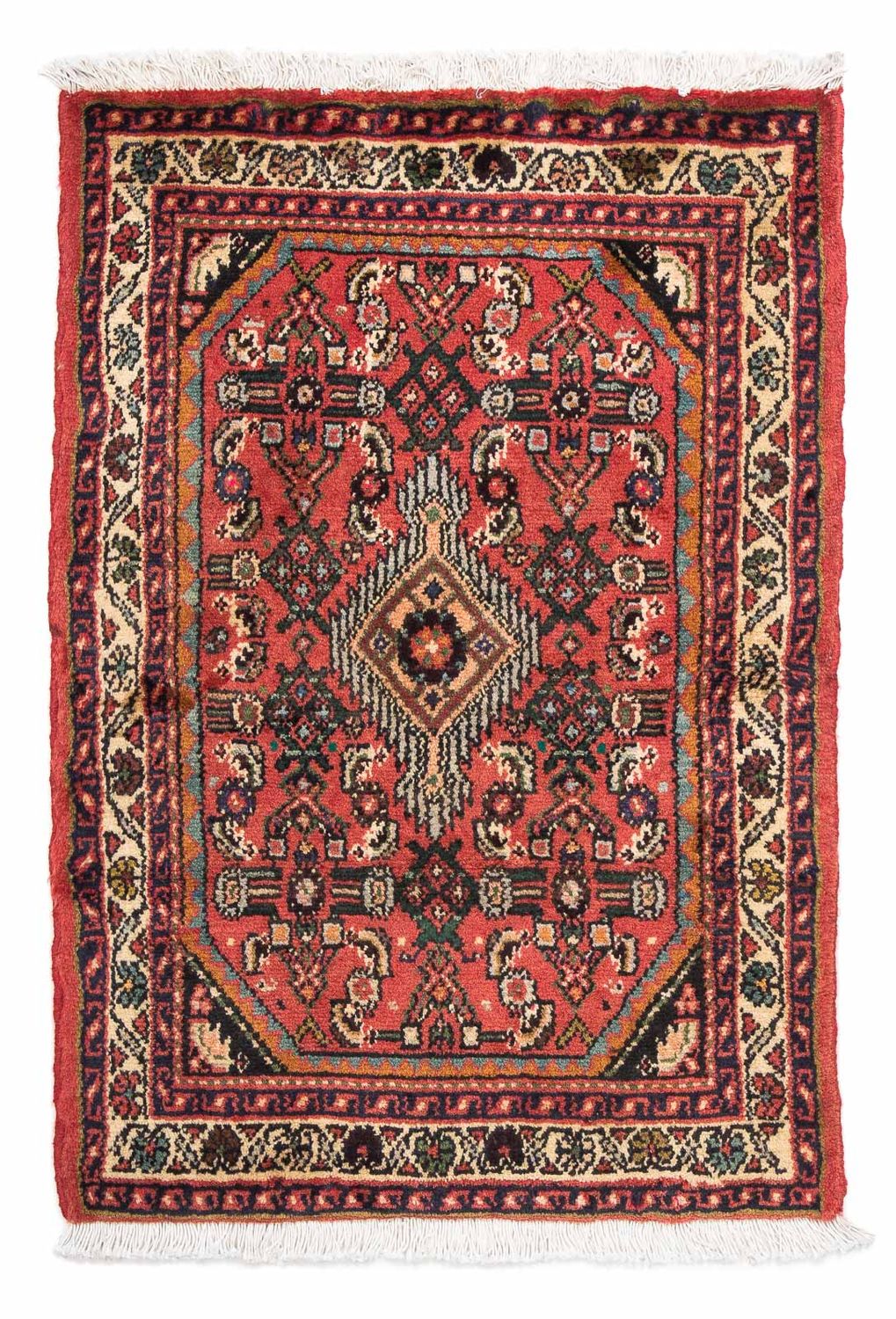 Tapis persan - Nomadic - 89 x 61 cm - rouge foncé