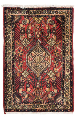 Tapis persan - Nomadic - 93 x 63 cm - rouge foncé
