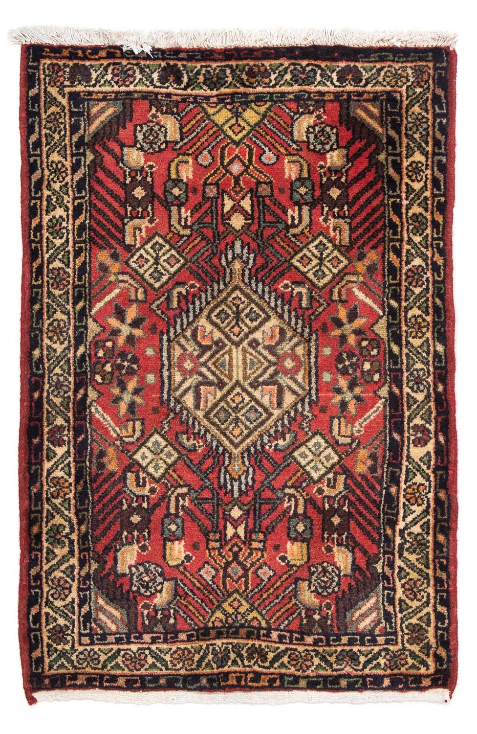 Tapis persan - Nomadic - 93 x 63 cm - rouge foncé