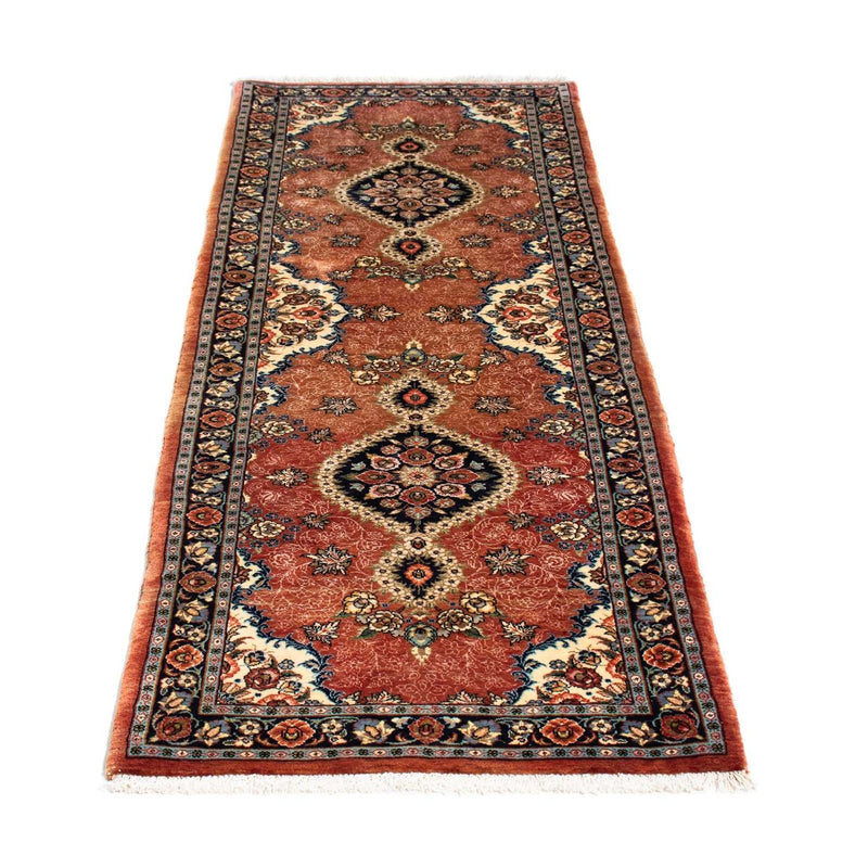 Tapis de couloir Tapis persan - Ghom - 192 x 67 cm - rouille