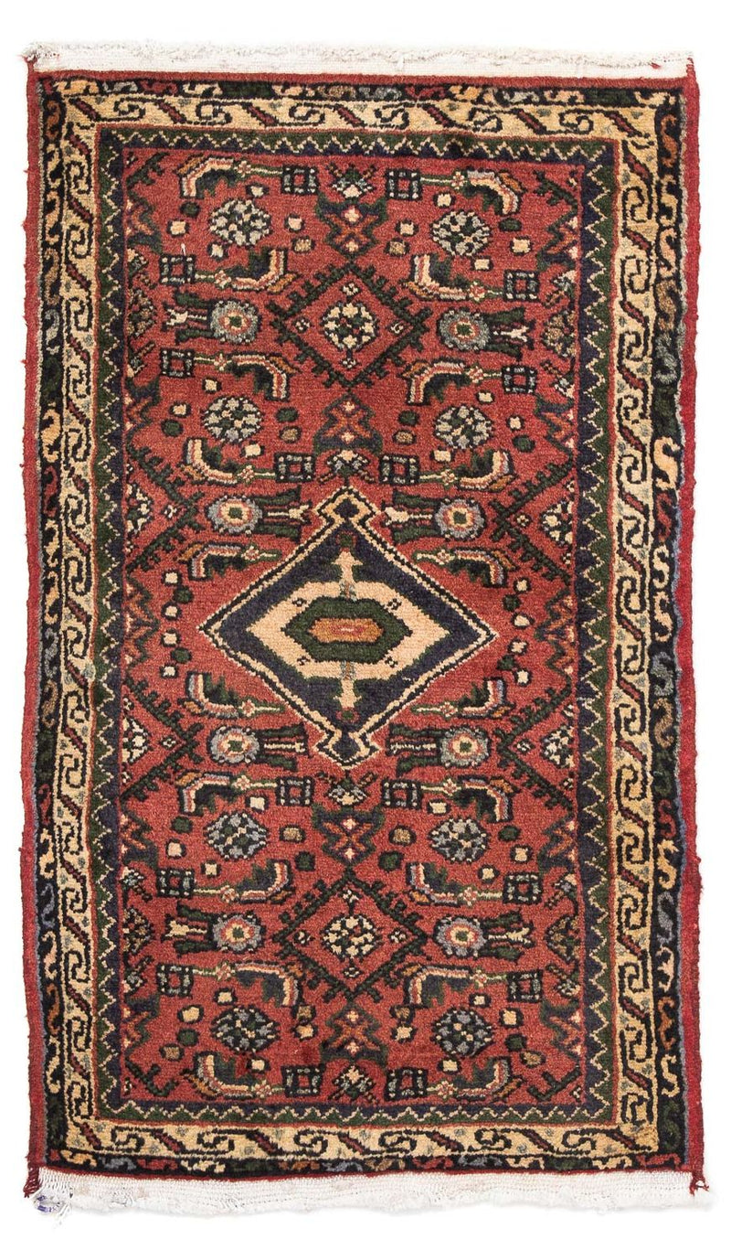 Tapis persan - Nomadic - 88 x 64 cm - rouge foncé