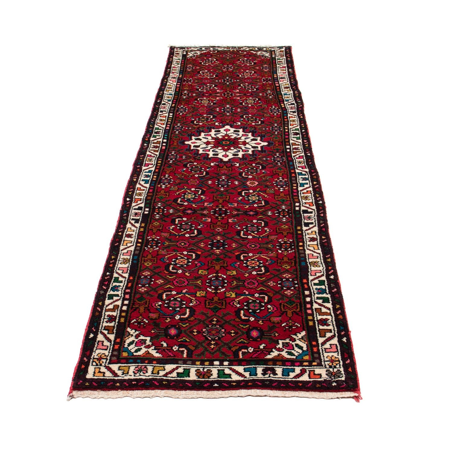 Tapis de couloir Tapis persan - Nomadic - 298 x 72 cm - rouge foncé