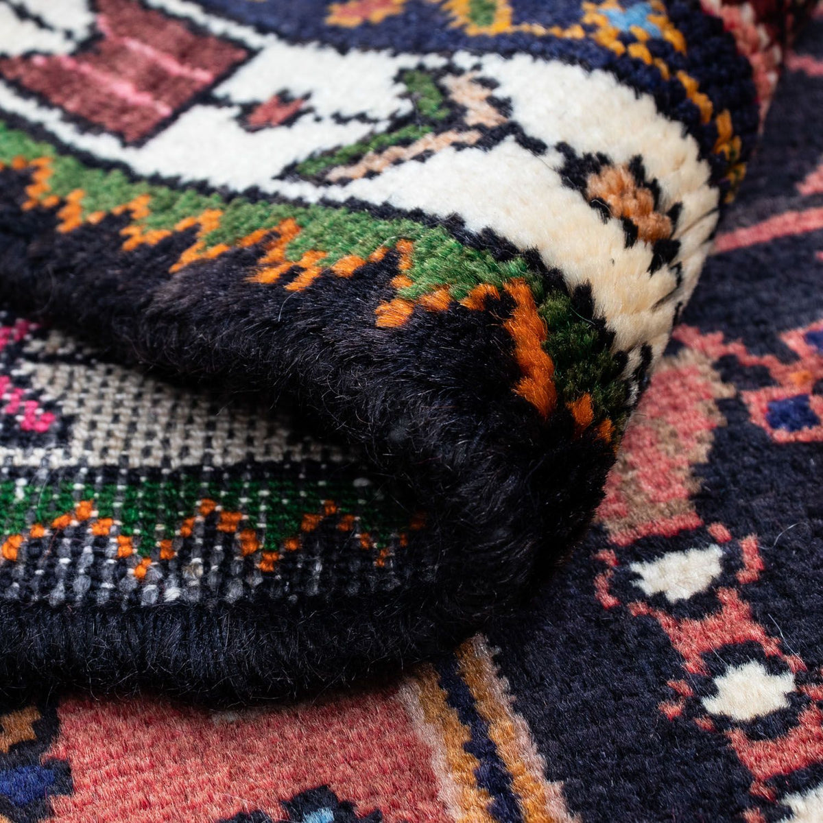 Tapis persan - Nomadic - 108 x 78 cm - bleu foncé