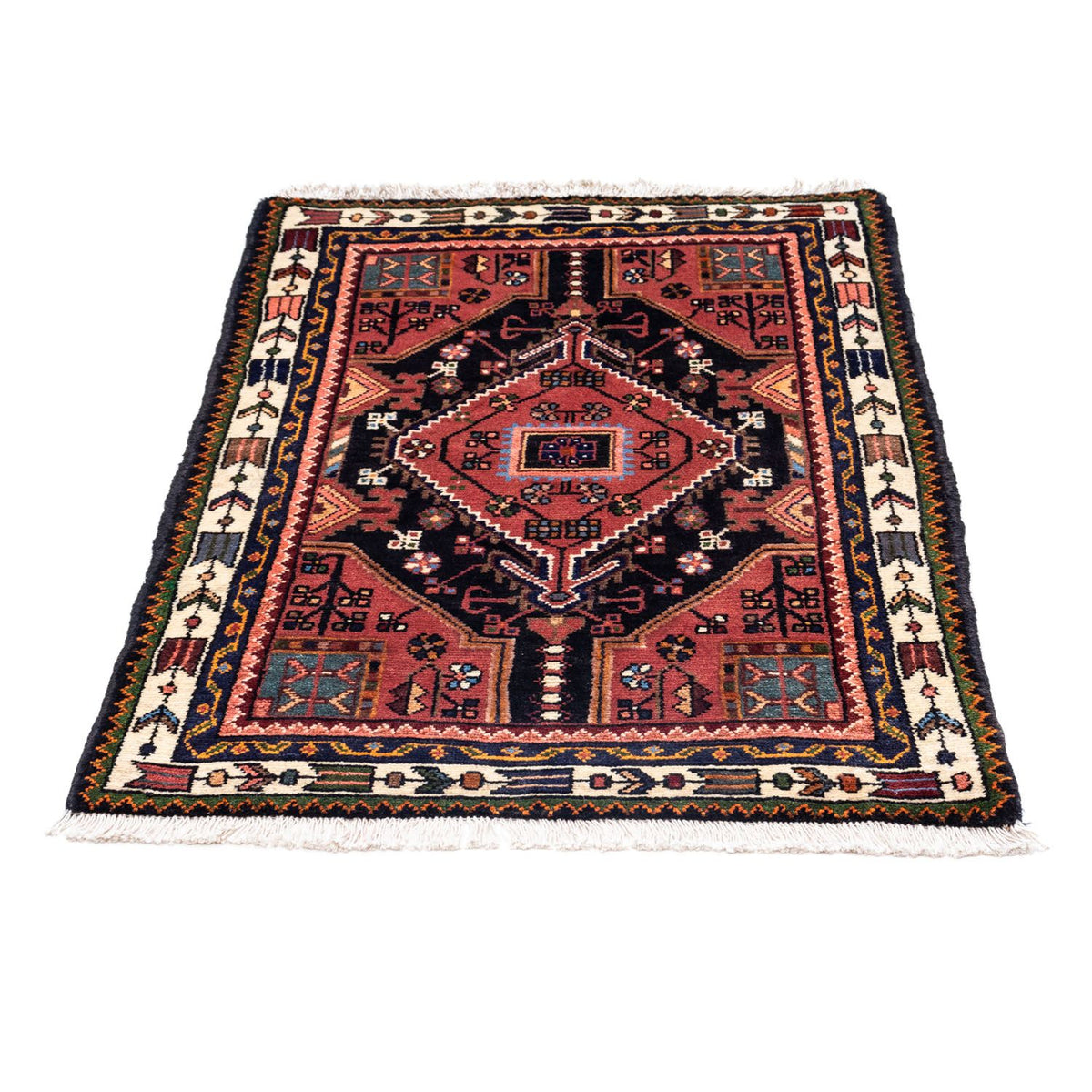 Tapis persan - Nomadic - 108 x 78 cm - bleu foncé