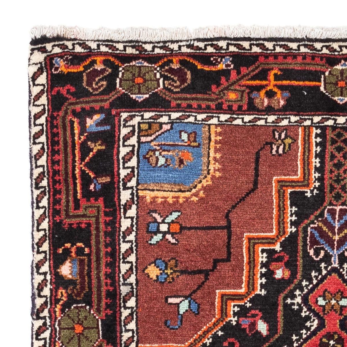 Tapis persan - Nomadic - 125 x 79 cm - bleu foncé