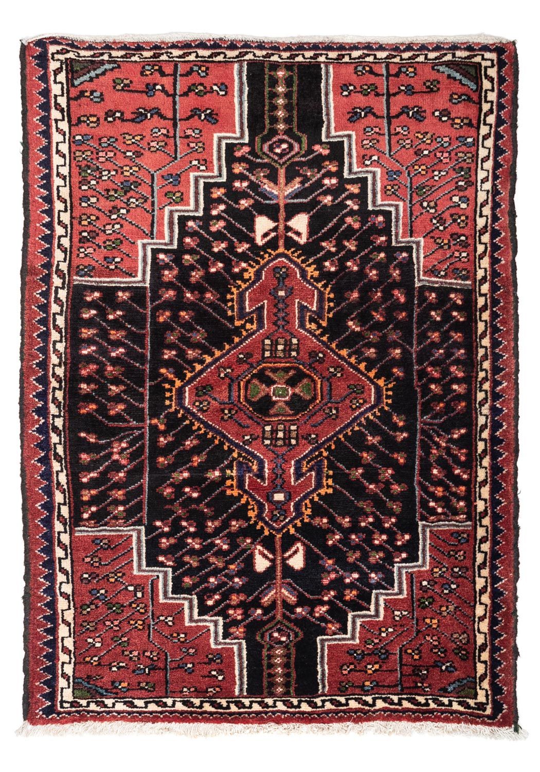 Tapis persan - Nomadic - 128 x 94 cm - rouge clair