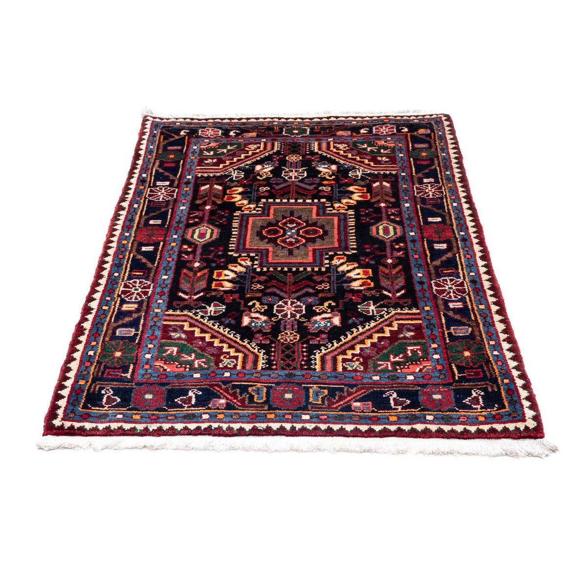 Tapis persan - Nomadic - 126 x 91 cm - bleu foncé