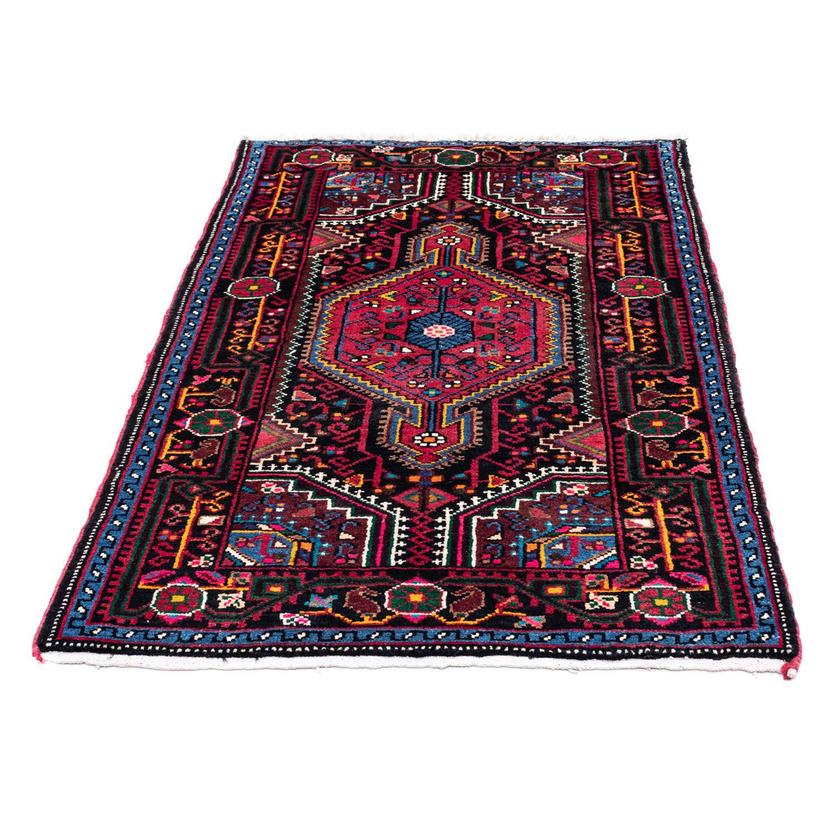 Tapis persan - Nomadic - 122 x 83 cm - bleu foncé