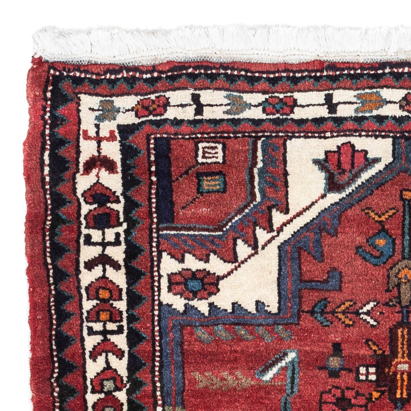 Tapis persan - Nomadic - 116 x 84 cm - rouge foncé