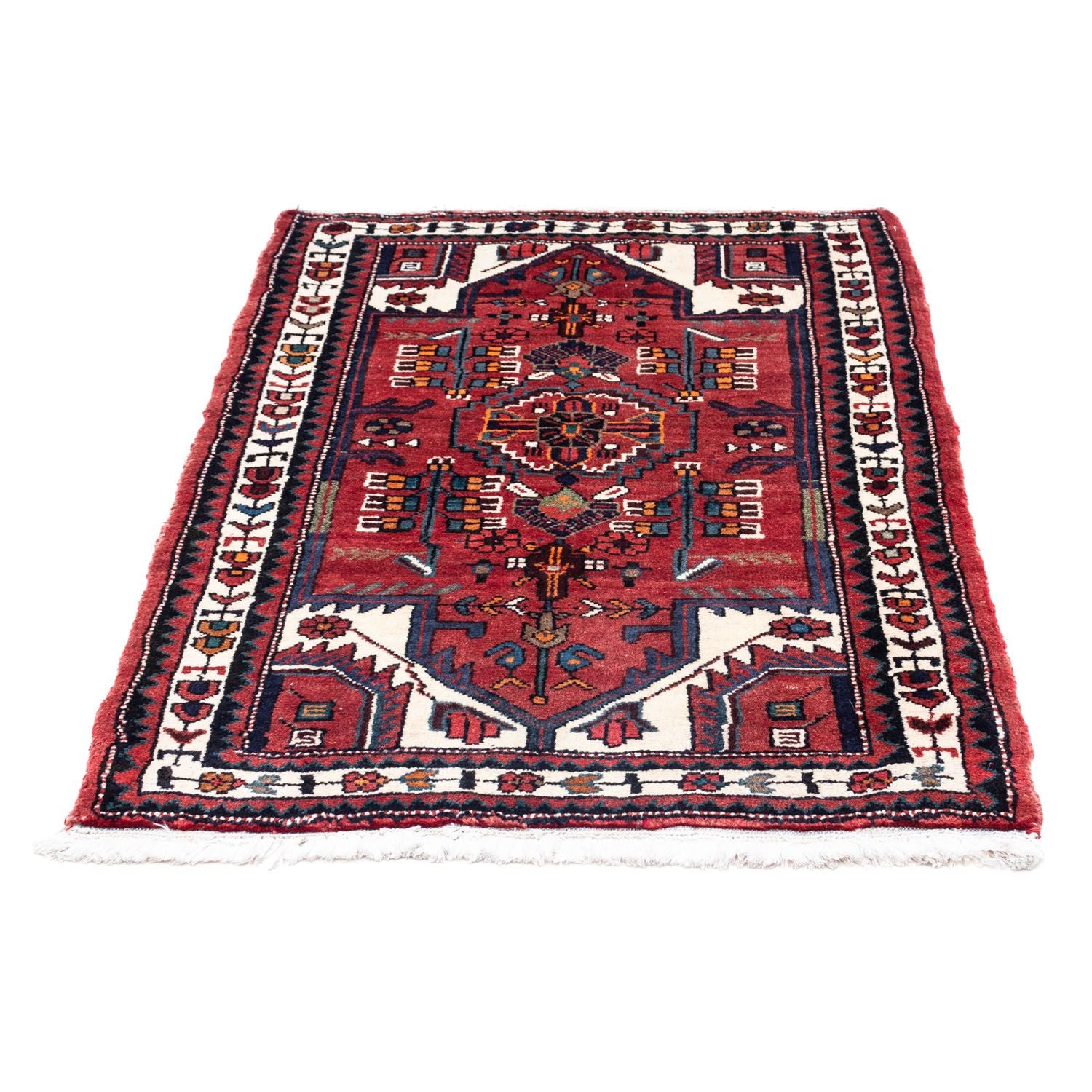 Tapis persan - Nomadic - 116 x 84 cm - rouge foncé