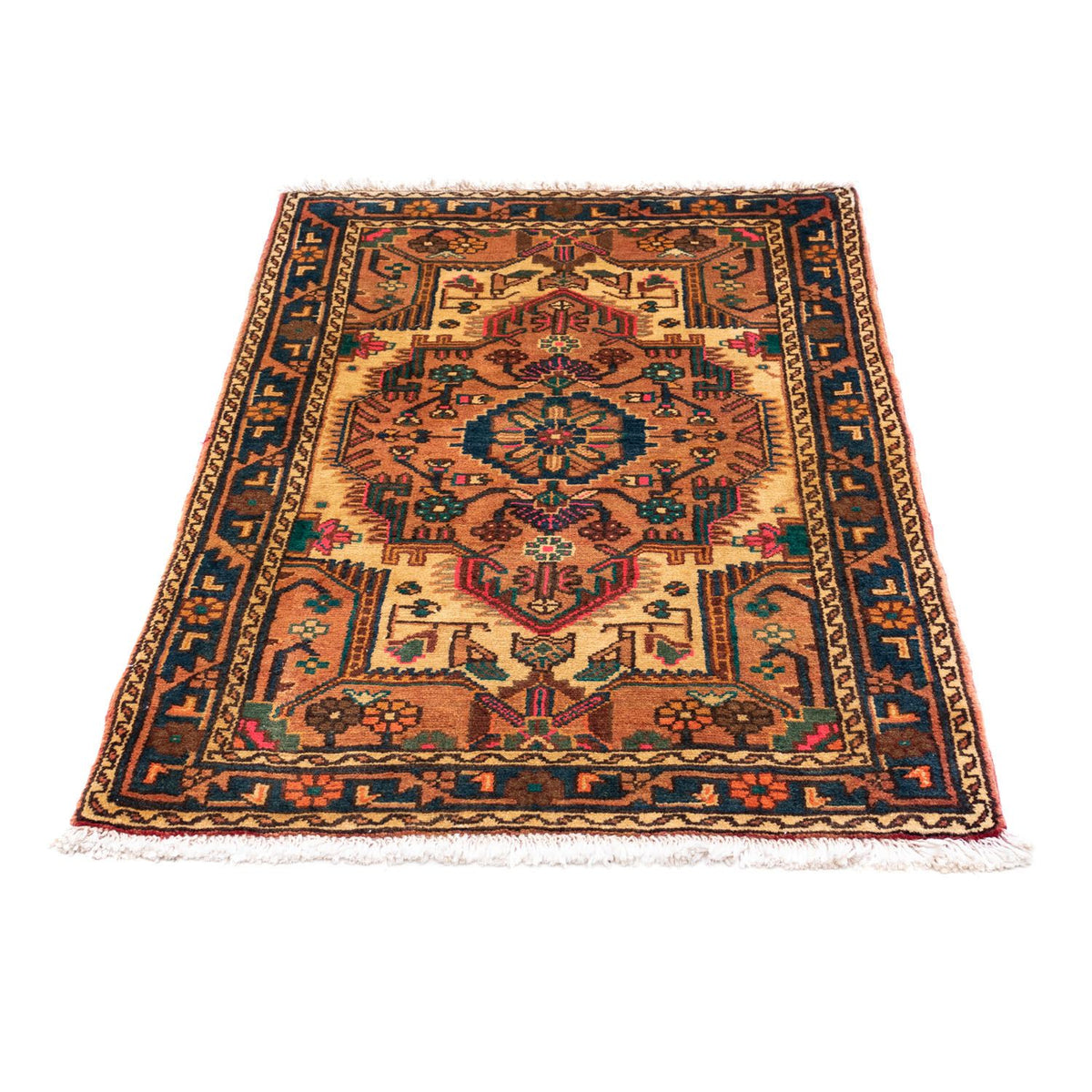 Tapis persan - Nomadic - 125 x 86 cm - marron clair