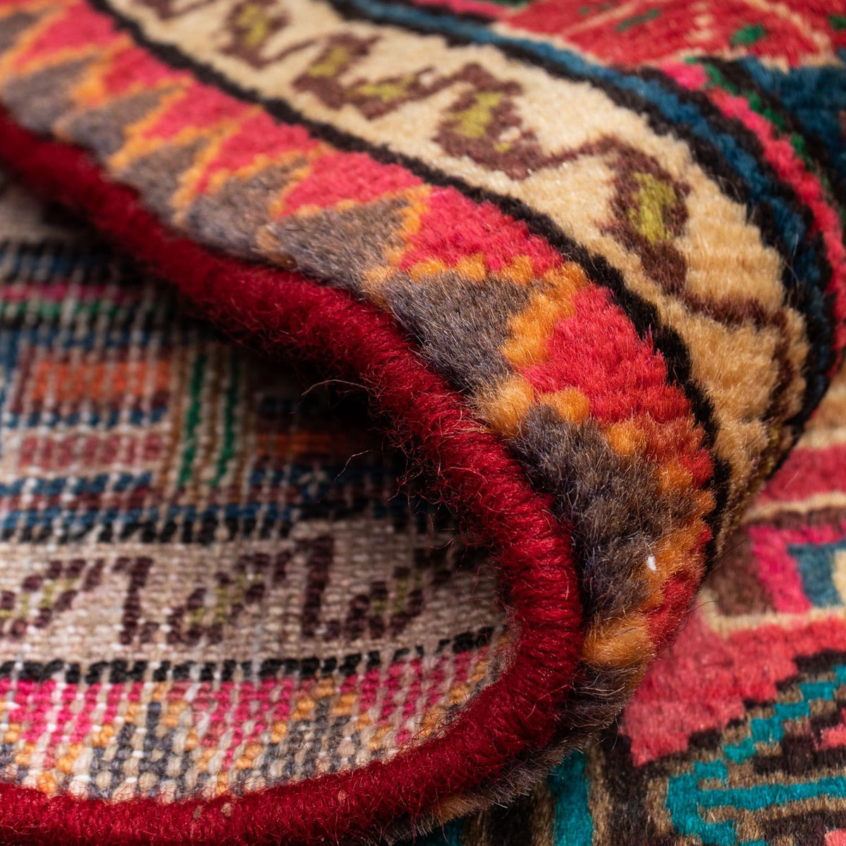 Tapis persan - Nomadic - 124 x 83 cm - rouge