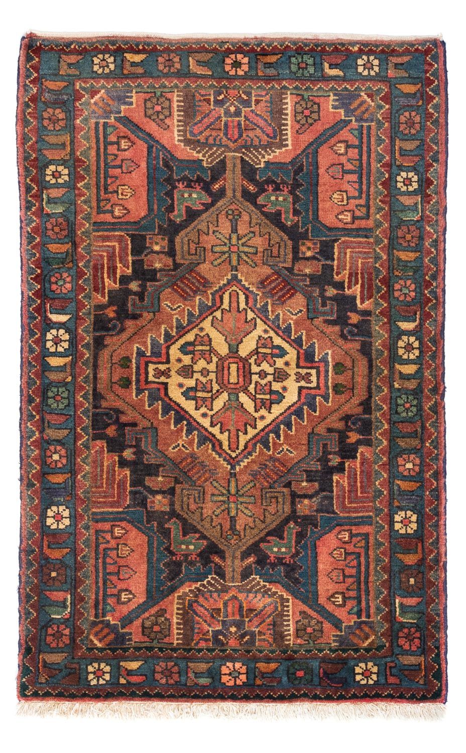 Tapis persan - Nomadic - 126 x 80 cm - rouge clair