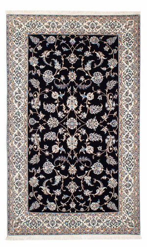 Tapis persan - Nain - Premium - 208 x 127 cm - bleu foncé