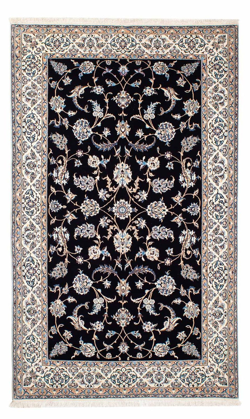 Tapis persan - Nain - Premium - 208 x 127 cm - bleu foncé