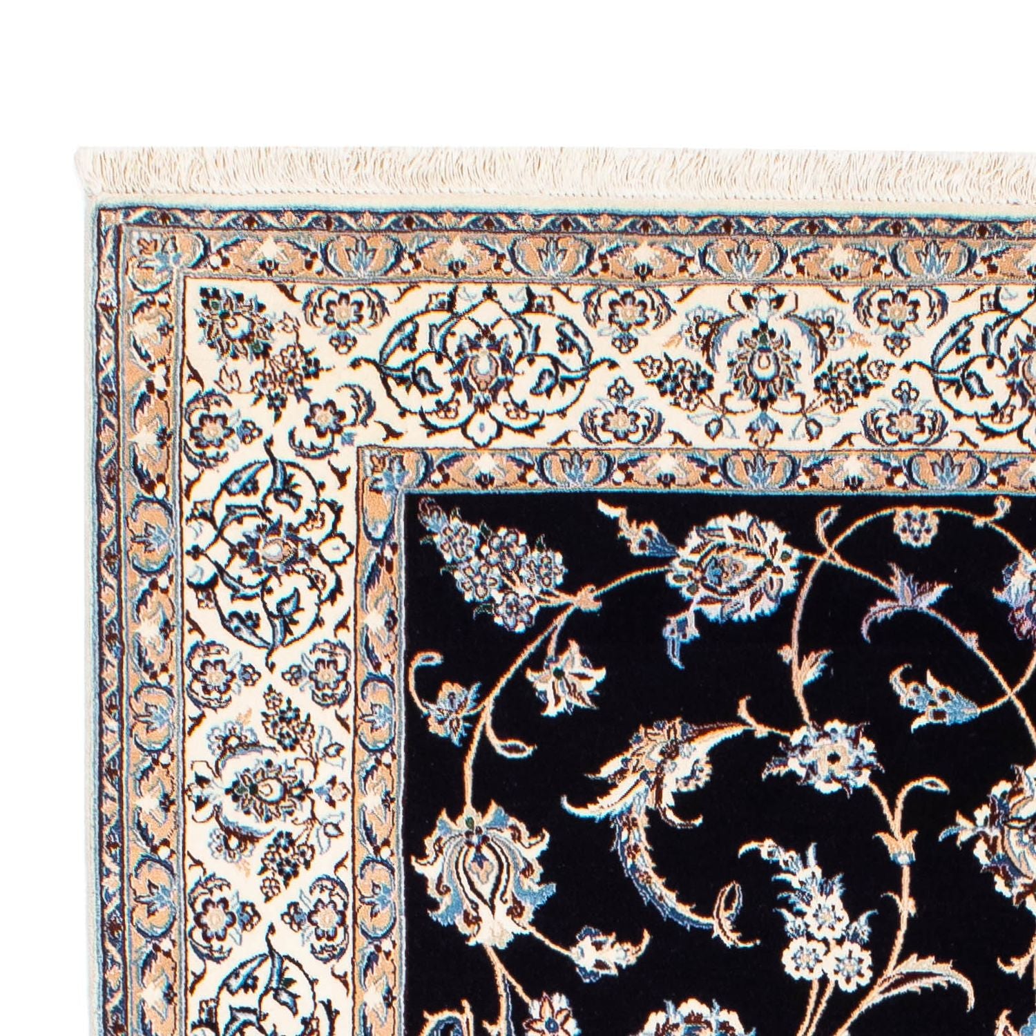 Tapis persan - Nain - Premium - 208 x 127 cm - bleu foncé