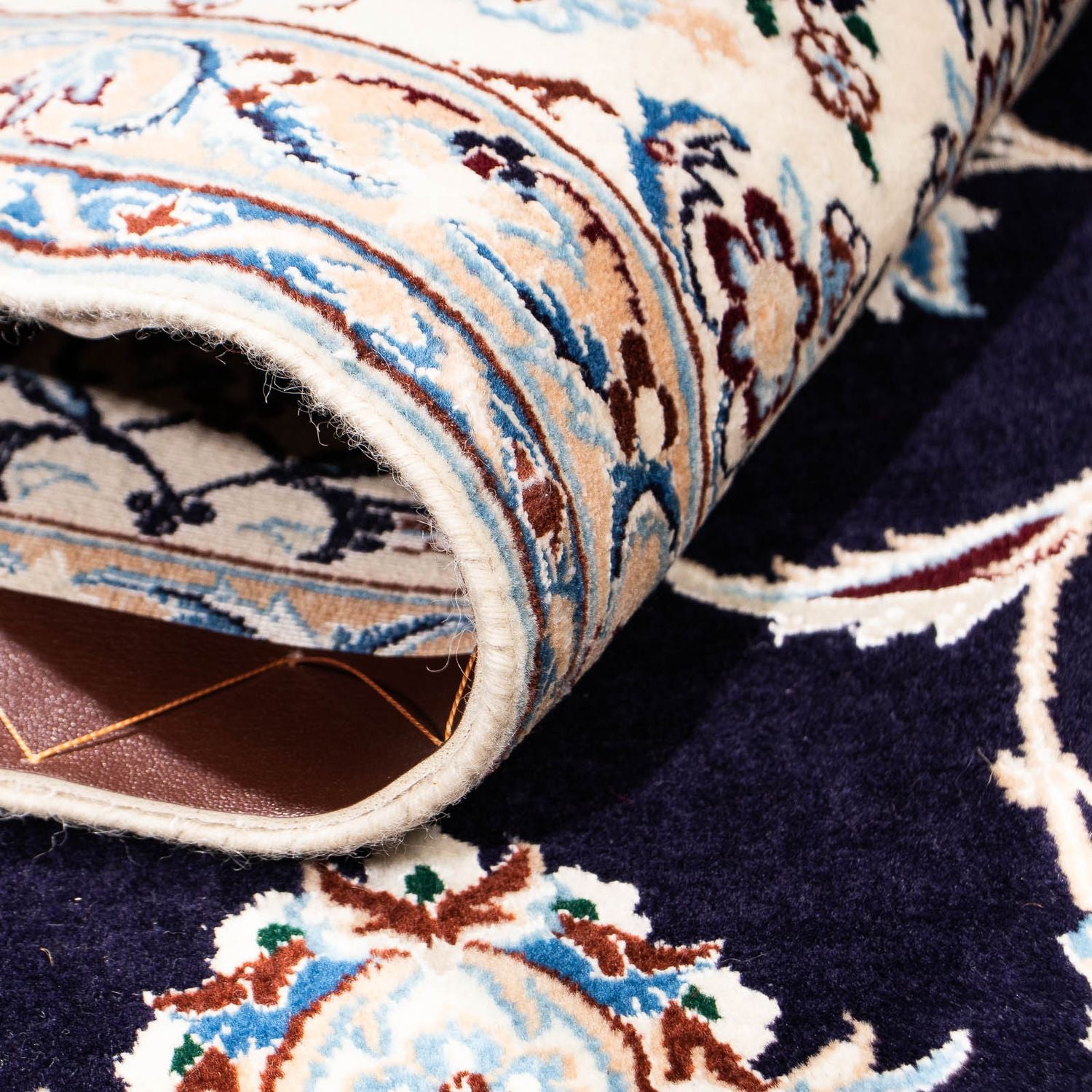 Tapis persan - Nain - Premium - 208 x 127 cm - bleu foncé