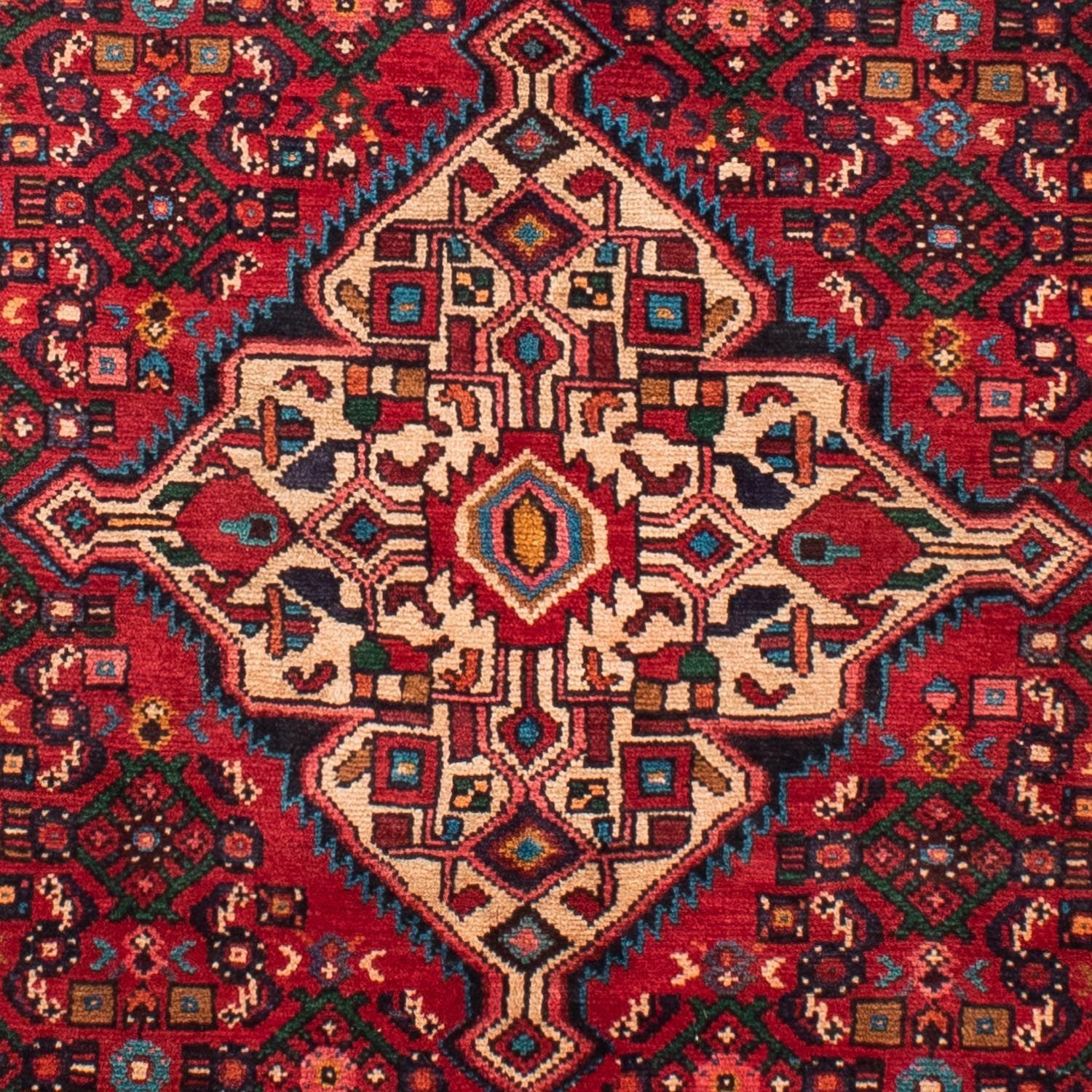Tapis persan - Nomadic - 218 x 156 cm - rouge foncé