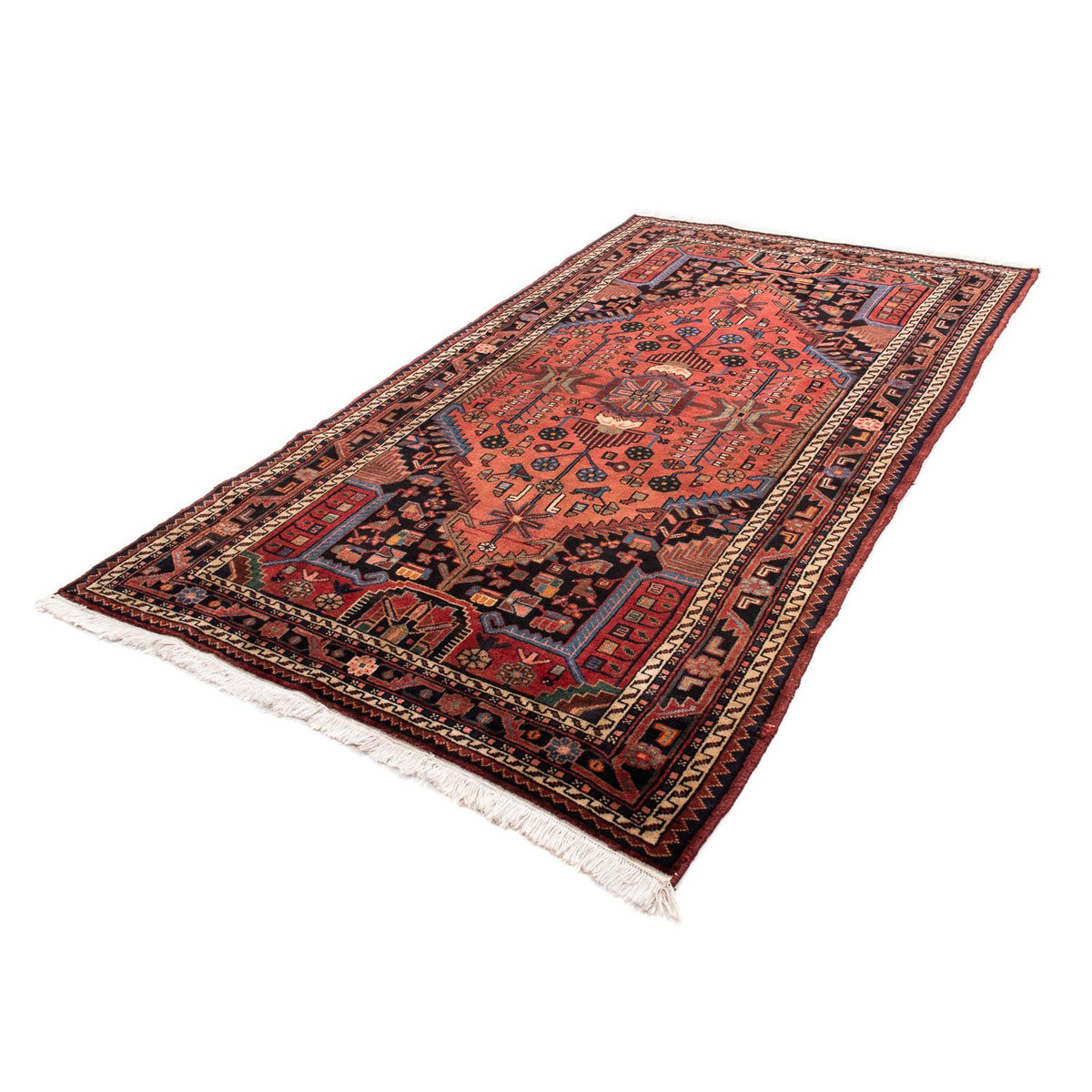Tapis persan - Nomadic - 230 x 136 cm - rouge foncé