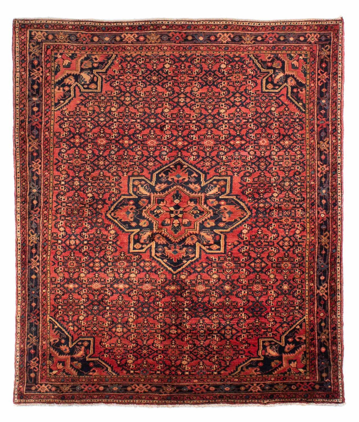 Tapis persan - Nomadic - 210 x 165 cm - rouge foncé