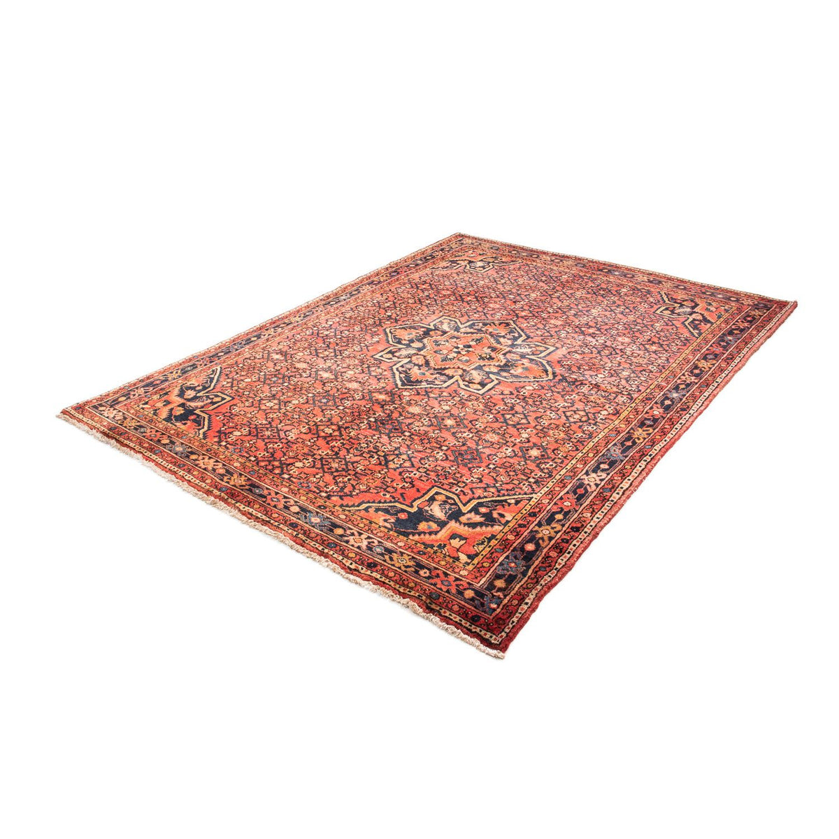 Tapis persan - Nomadic - 210 x 165 cm - rouge foncé