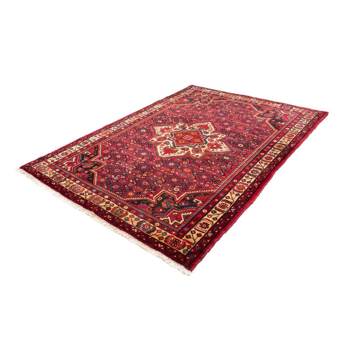 Tapis persan - Nomadic - 212 x 153 cm - rouge foncé