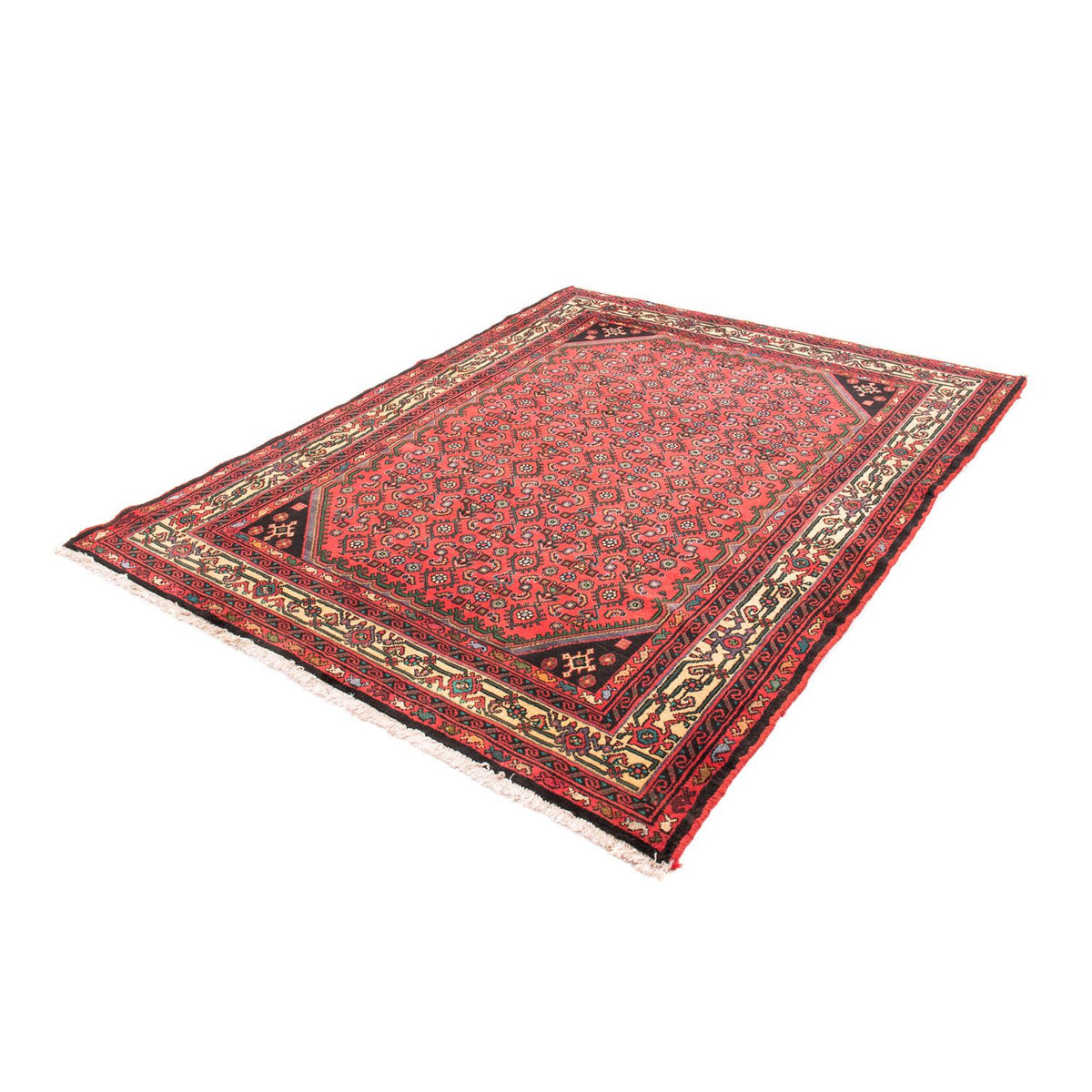 Tapis persan - Nomadic - 190 x 150 cm - rouge foncé