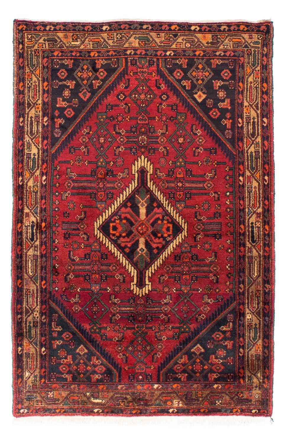 Tapis persan - Nomadic - 221 x 144 cm - rouge foncé