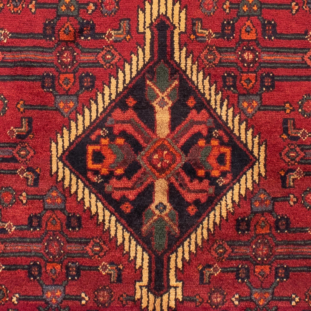 Tapis persan - Nomadic - 221 x 144 cm - rouge foncé