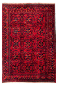 Tapis afghan - Kunduz - 301 x 205 cm - rouge foncé