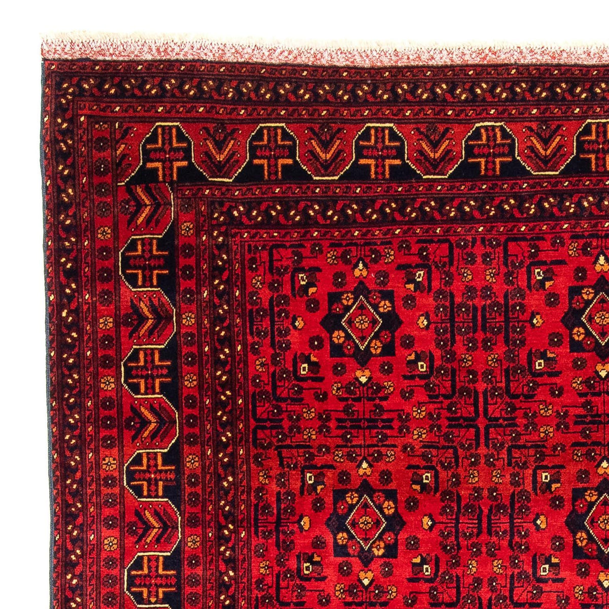 Tapis afghan - Kunduz - 287 x 199 cm - rouge foncé