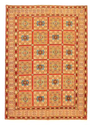 Tapis Kelim - Oriental - 226 x 180 cm - rouge foncé