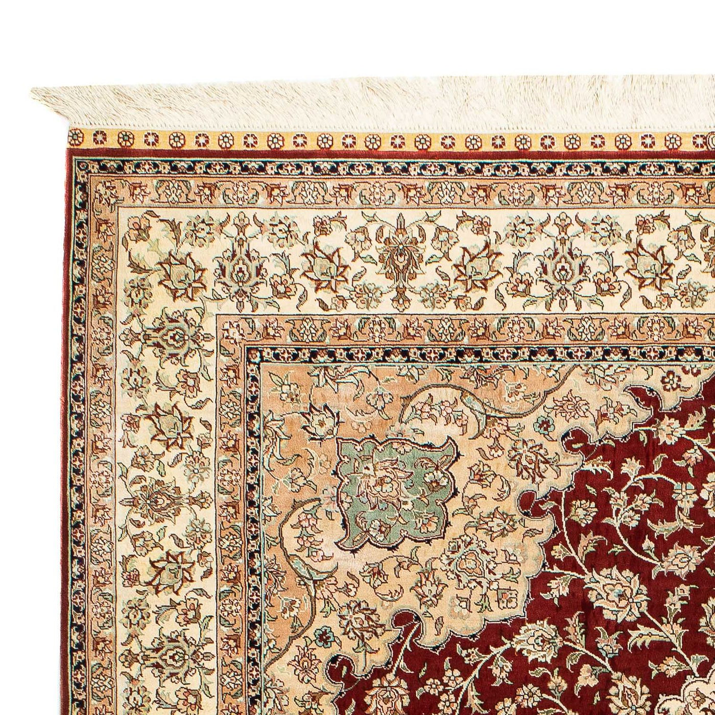 Tapis de Qom en soie Tapis 216x132cm - Tapis persan