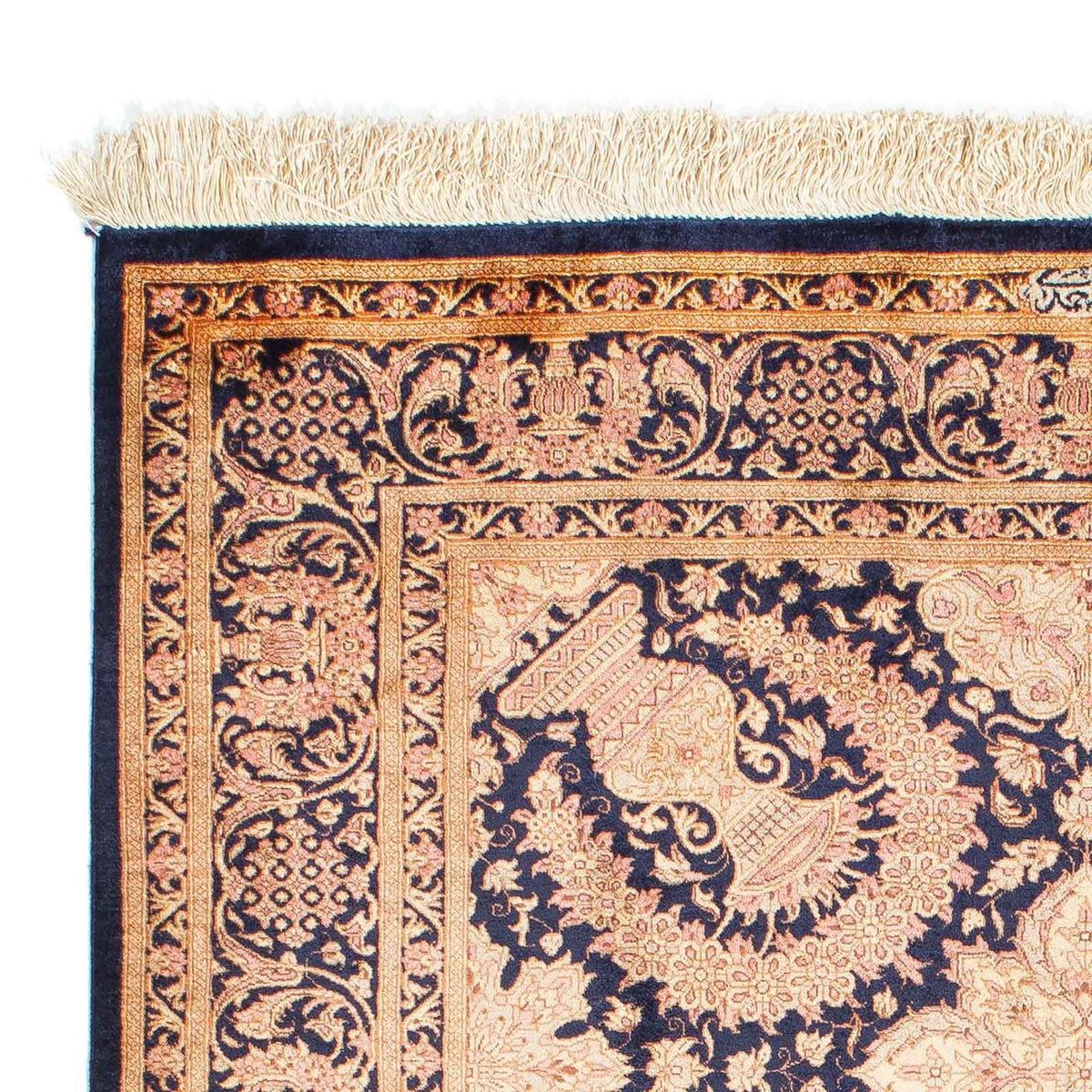 Tapis persan - Ghom - 149 x 102 cm - marron clair