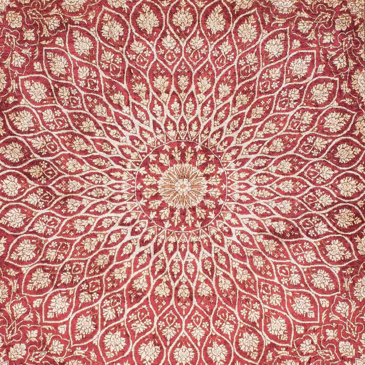 Tapis persan - Ghom - 151 x 100 cm - rouge foncé