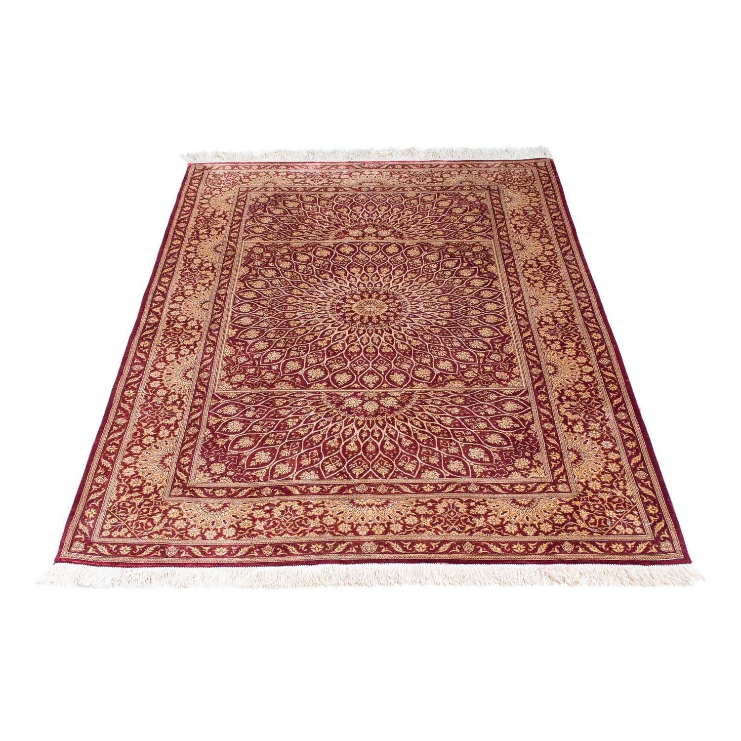 Tapis persan - Ghom - 151 x 100 cm - rouge foncé