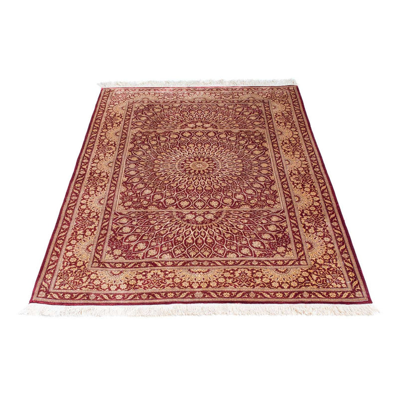 Tapis persan - Ghom - 151 x 100 cm - rouge foncé