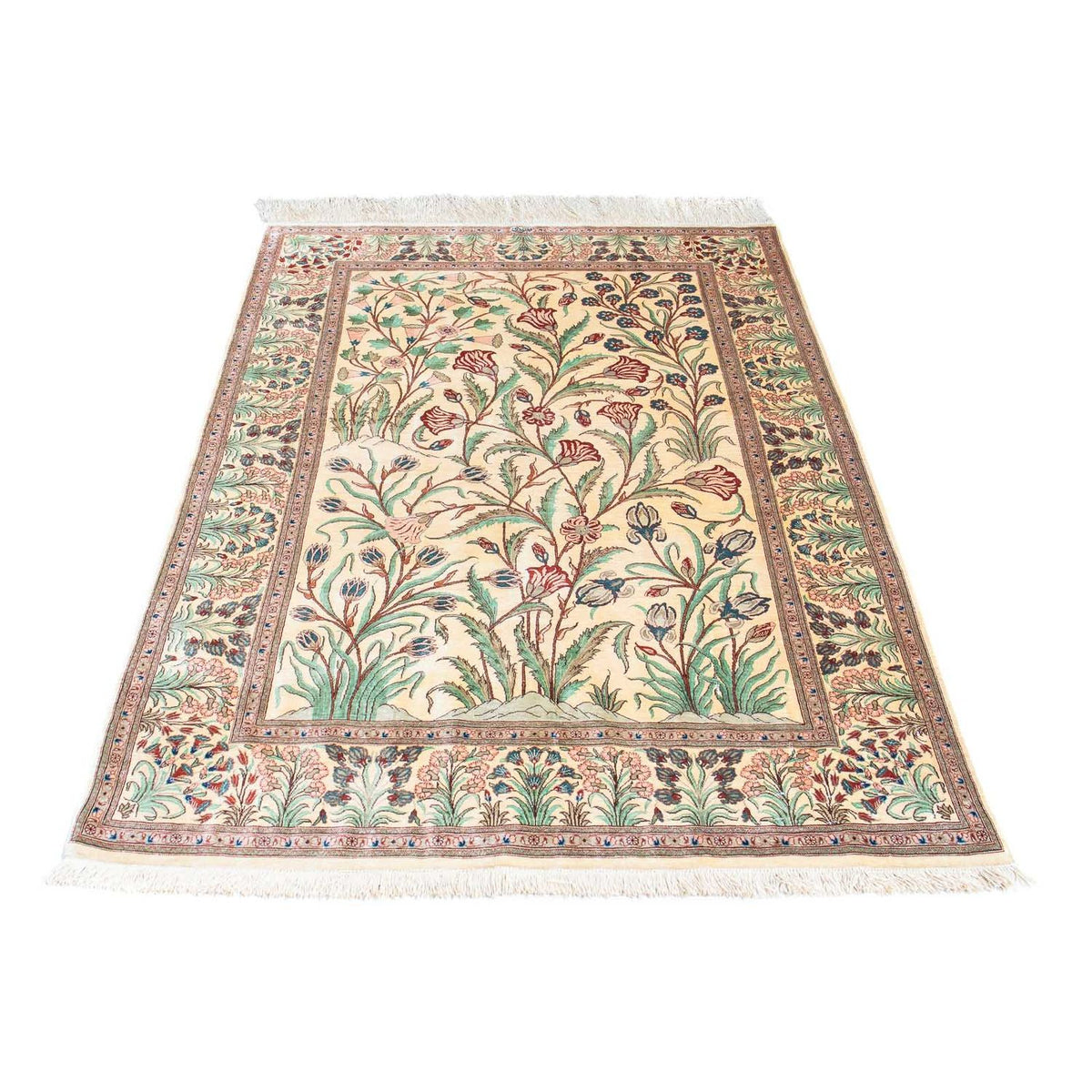 Tapis persan - Ghom - 156 x 102 cm - beige