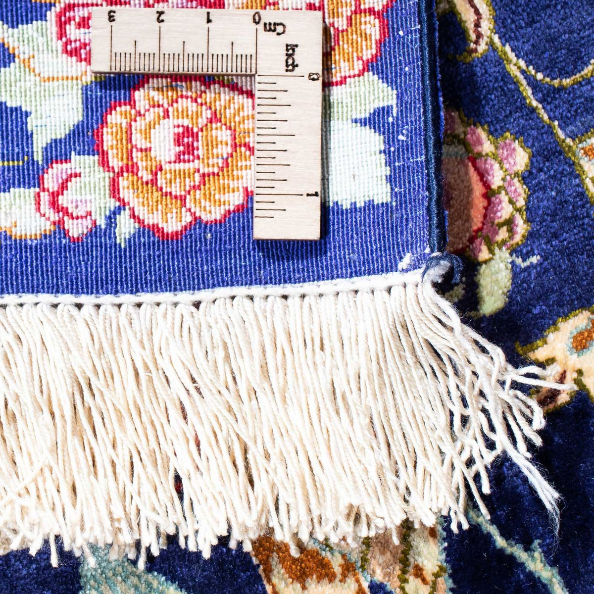 Tapis persan - Ghom - 147 x 100 cm - bleu foncé