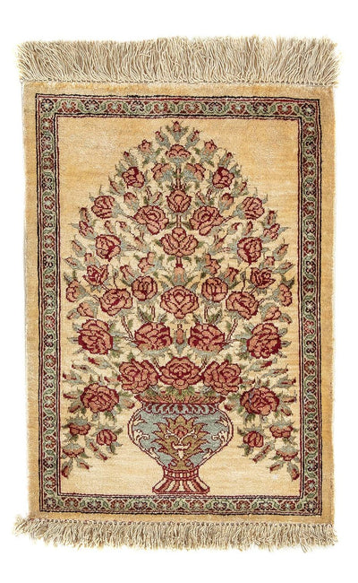 Tapis de Qom en soie Tapis 31x41cm - Tapis persan