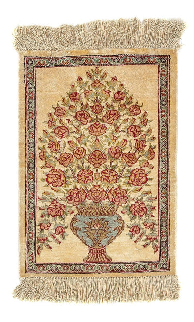 Tapis de Qom en soie Tapis 31x42cm - Tapis persan