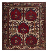 Tapis Belutsch carré  - 137 x 130 cm - marron clair