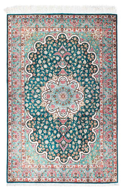 Tapis persan - Ghom - 152 x 100 cm - vert