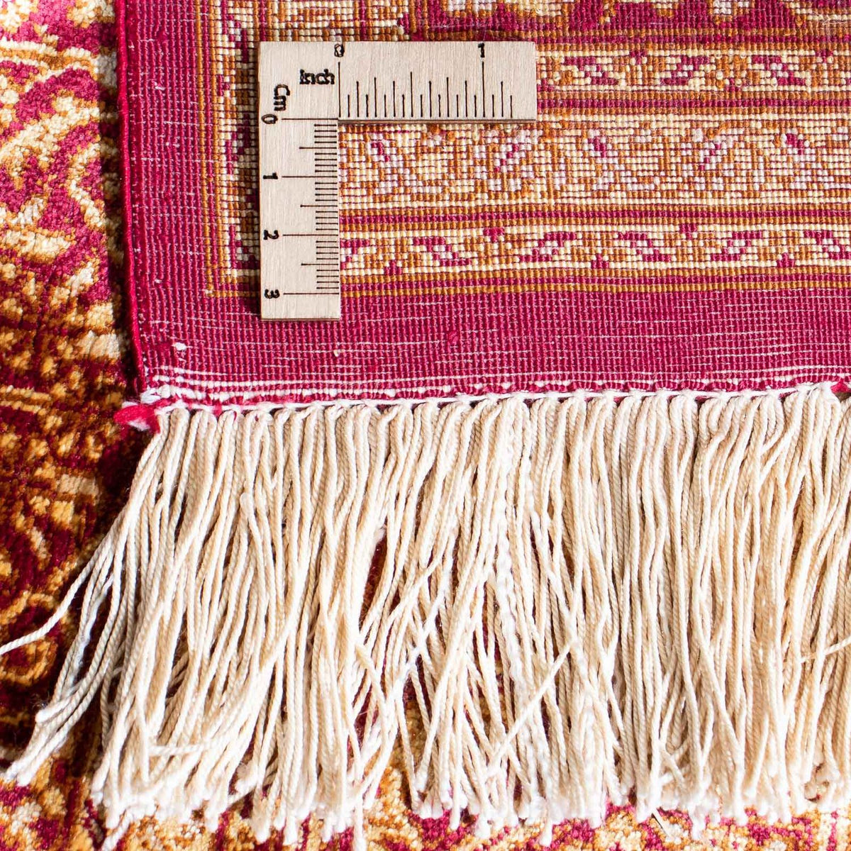 Tapis persan - Ghom - 143 x 95 cm - rouge foncé