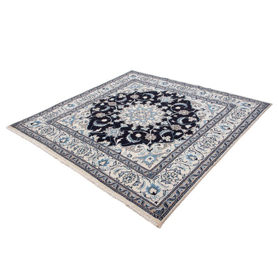 Tapis persan - Nain carré  - 194 x 192 cm - bleu foncé