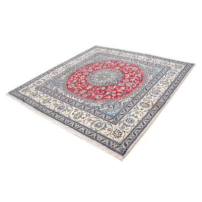 Tapis persan - Nain carré  - 200 x 190 cm - rouge foncé