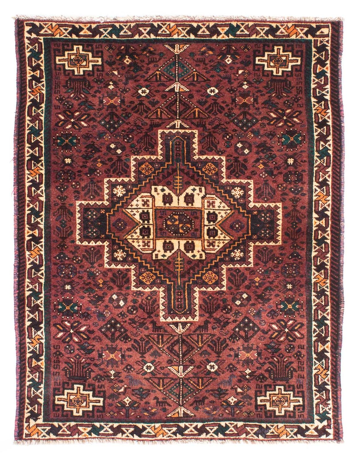 Tapis persan - Nomadic - 147 x 107 cm - marron foncé