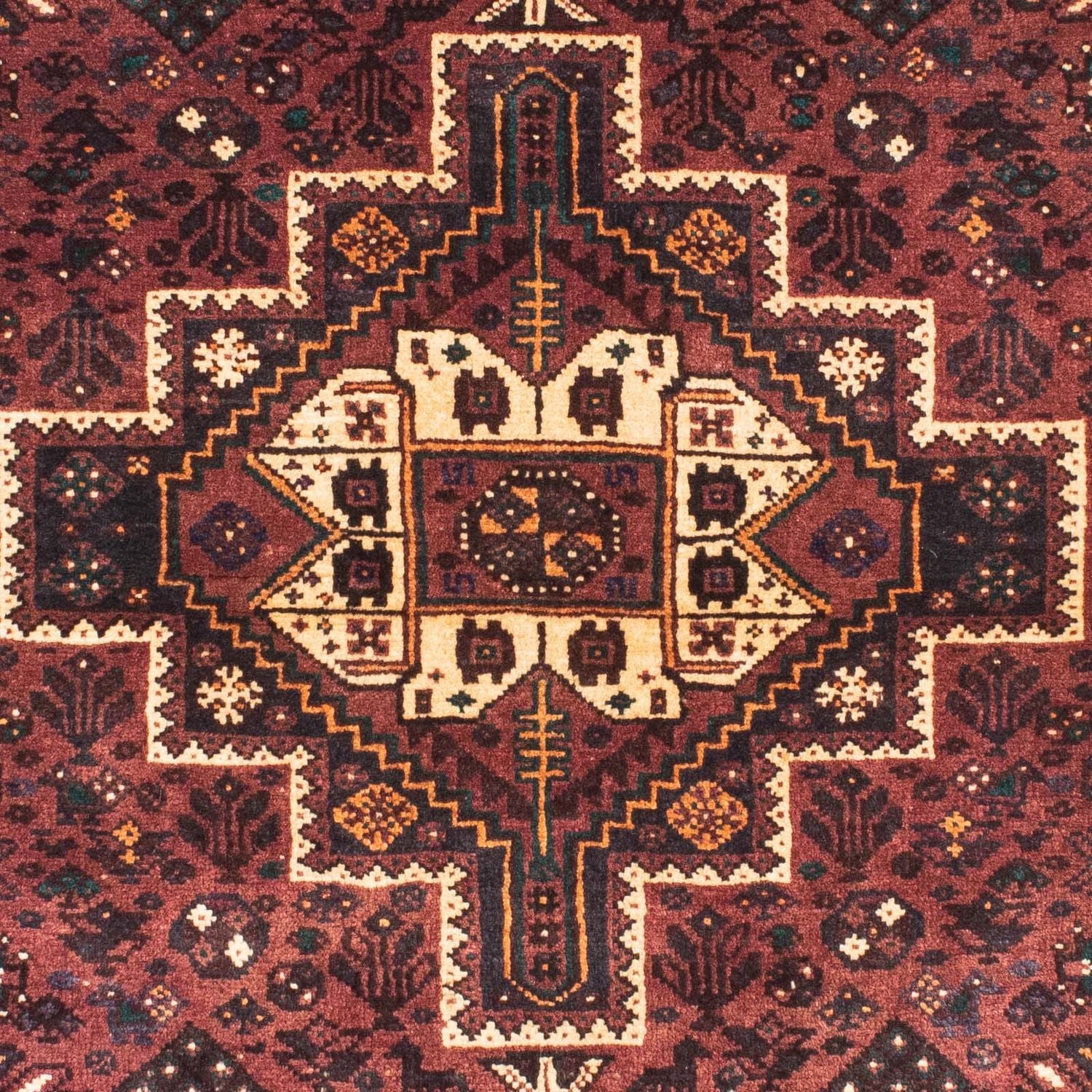Tapis persan - Nomadic - 147 x 107 cm - marron foncé